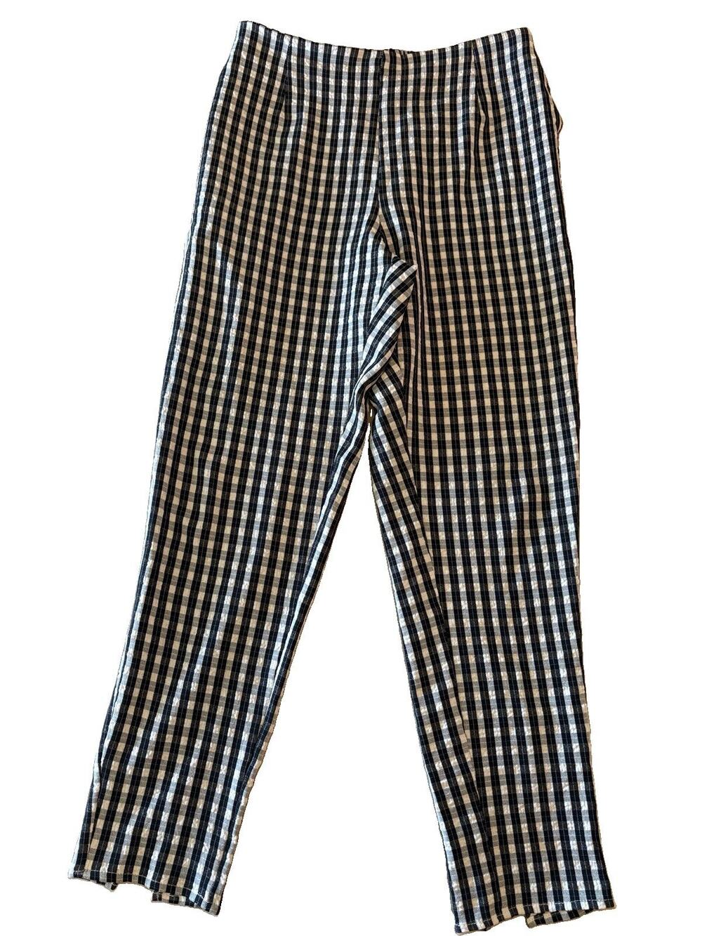 Hayden Los Angeles Black/White Gingham Pants Size Large Elastic Waist Preppy